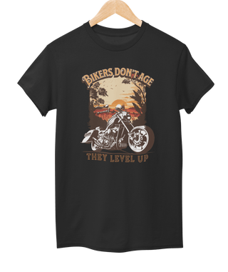 Bikers Don't Age They Level Up Tee