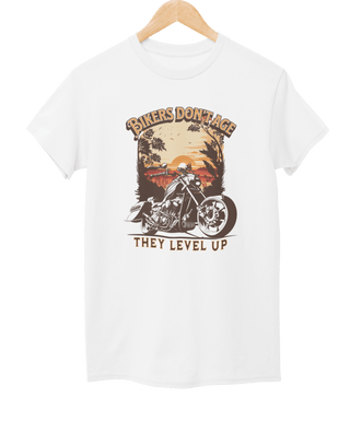 Bikers Don't Age They Level Up Tee